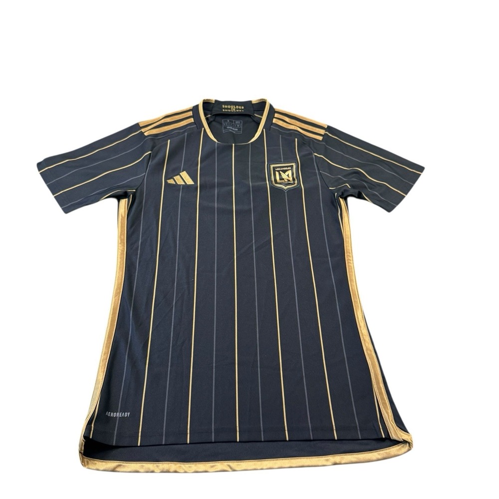 Adidas Black Gold Los Angeles Football Club MLS Men's Soccer Jersey Size S Slim